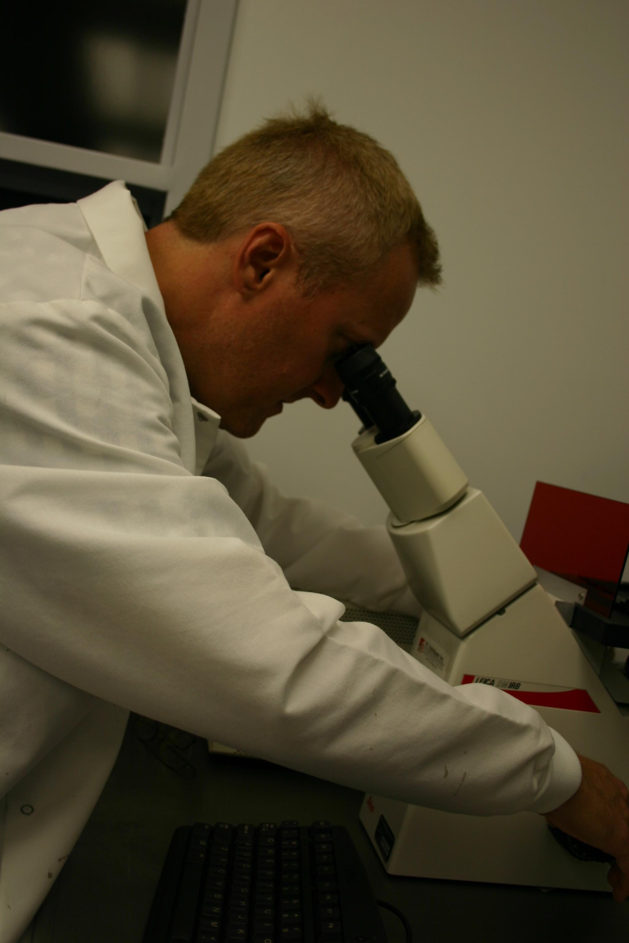 Mark Prendergast in the lab. 